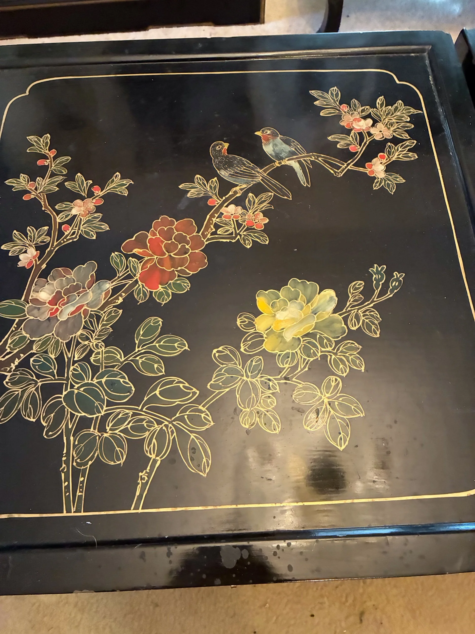 Lot 13 - Surface of second cabinet showing design