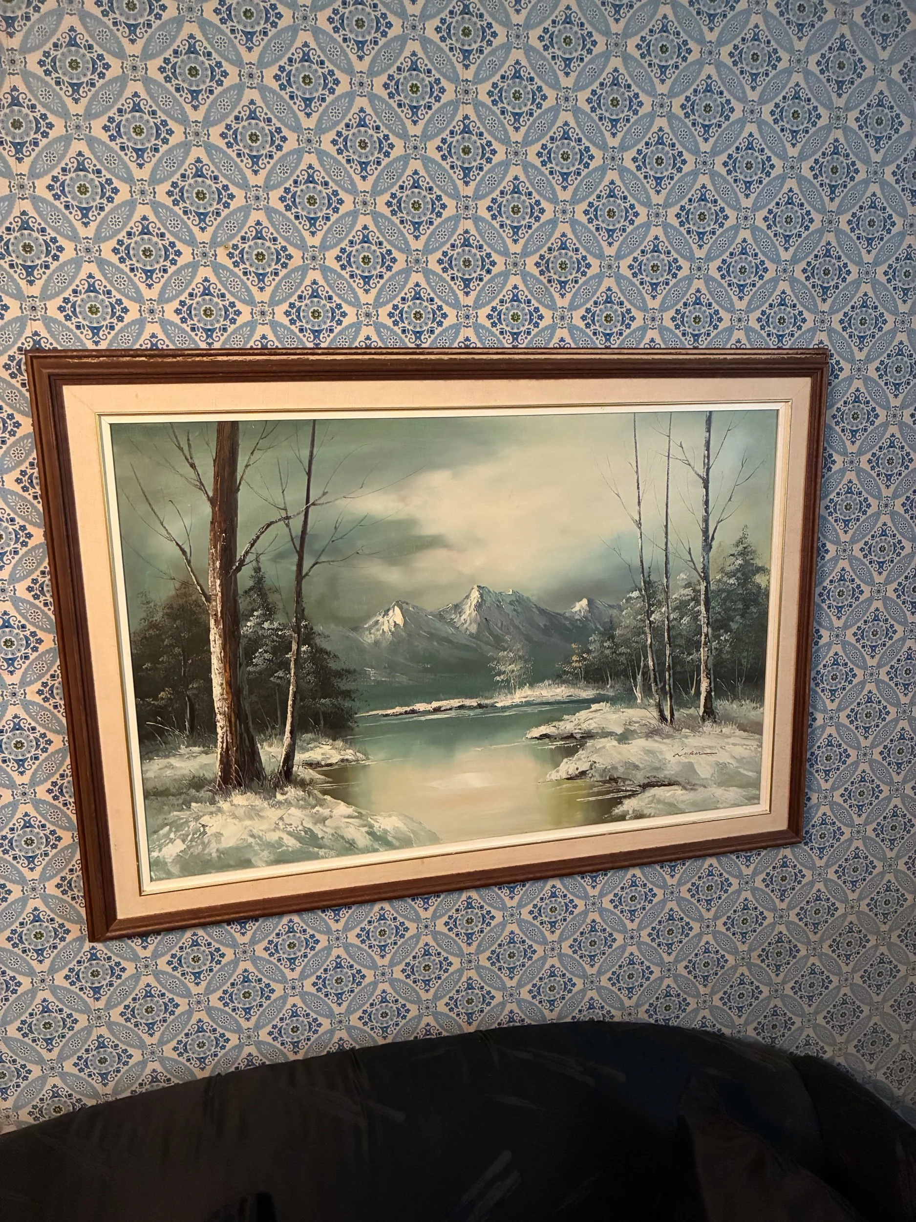 Lot 36 - Oil on canvas, Winter scene