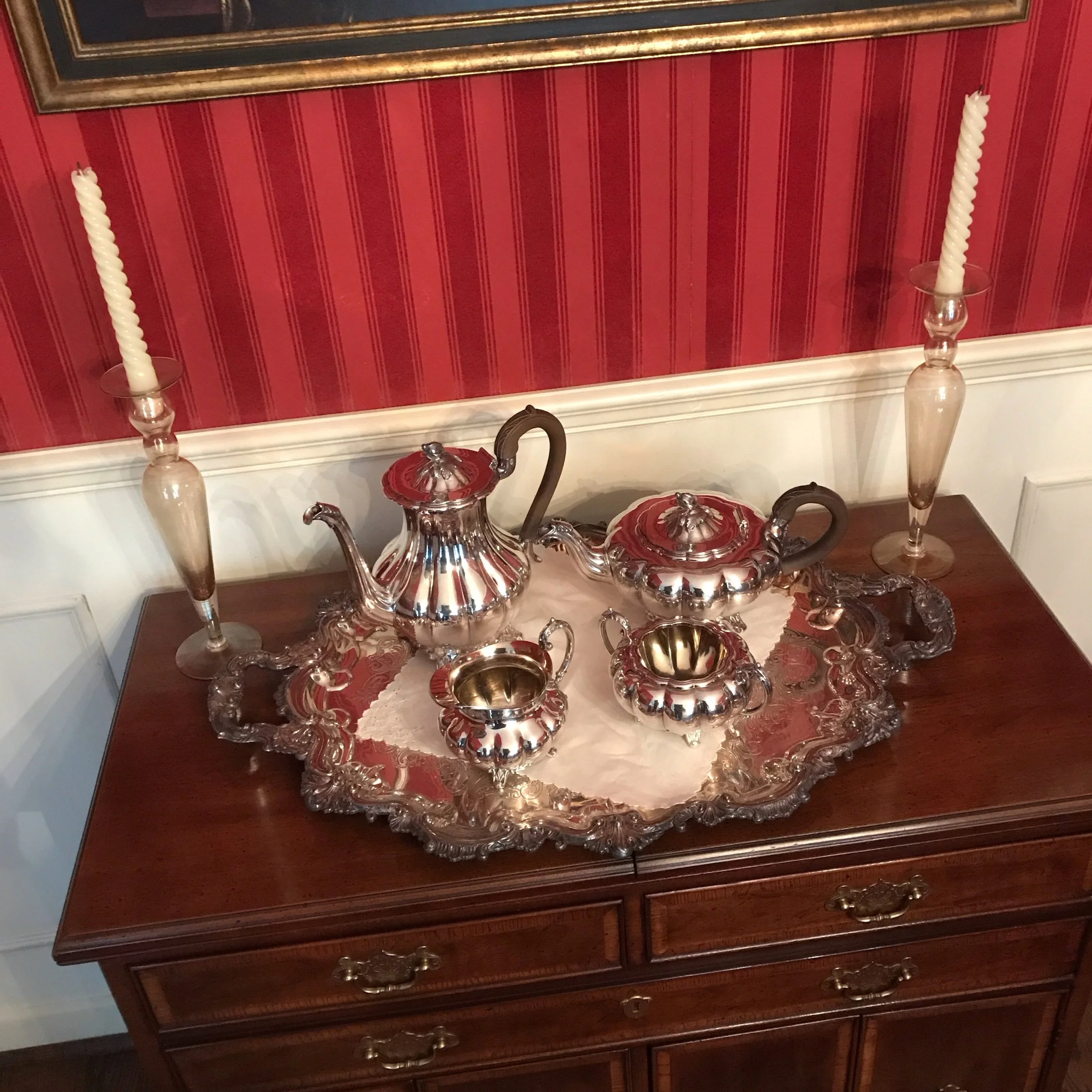 5 Piece Silver Plated Tea Set $125