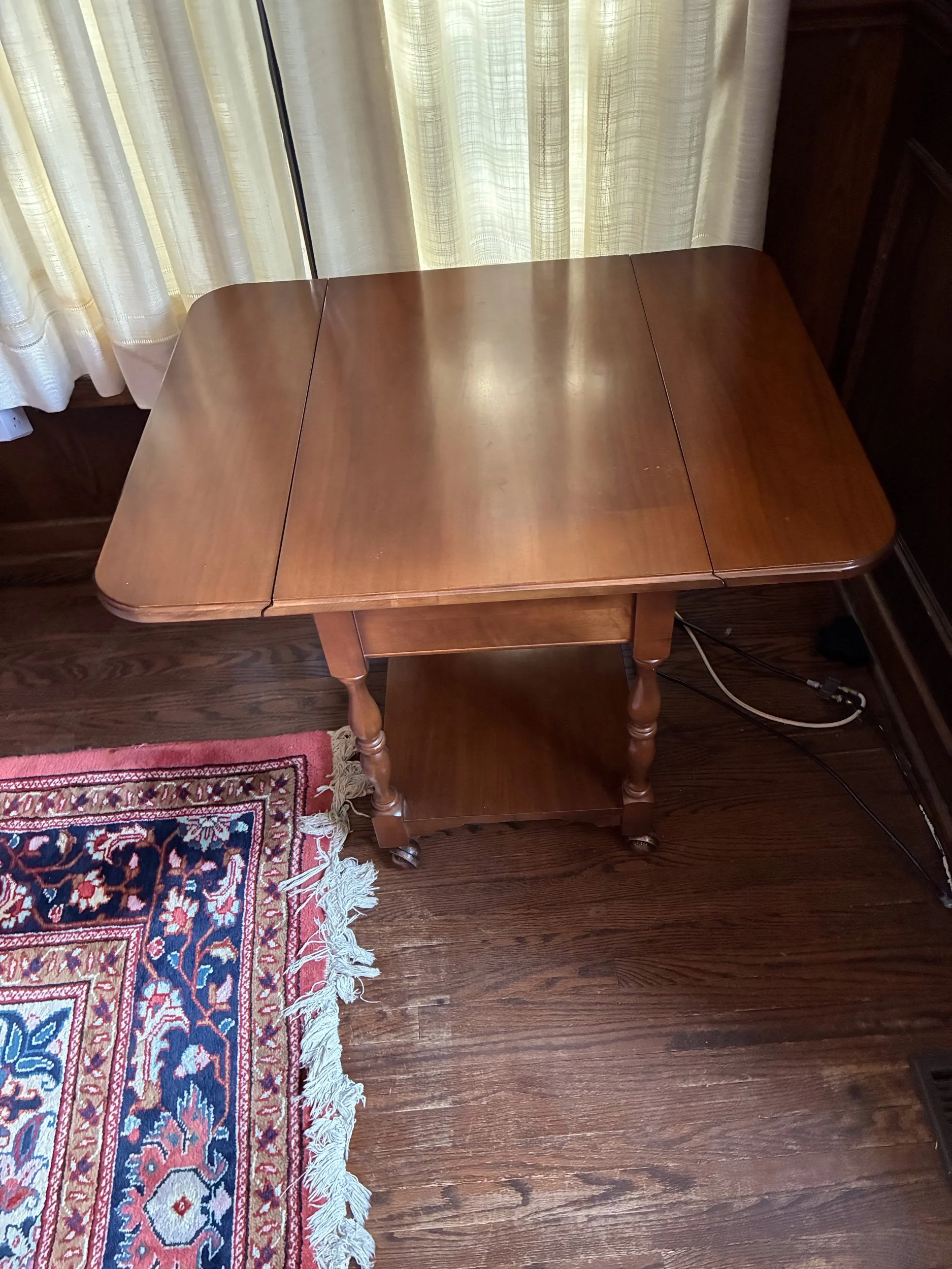 Small Solid Wood Drop Leaf Table $30
