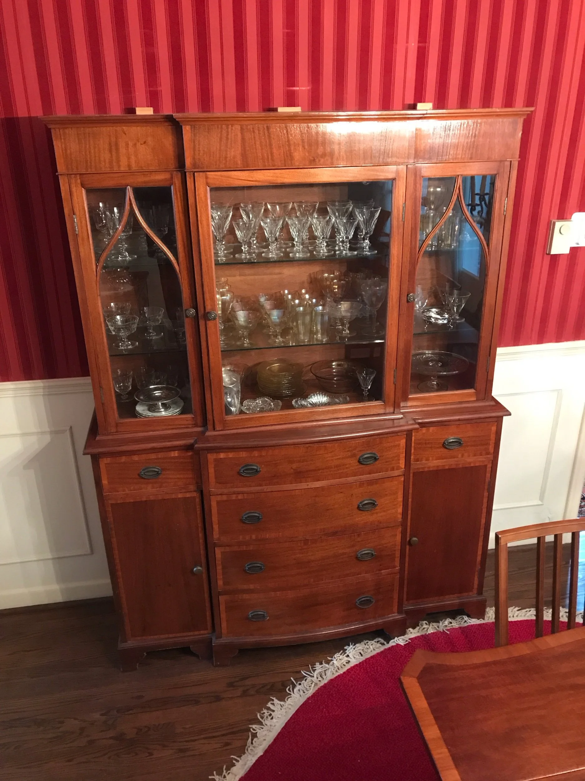 Mahogany China Cabinet $150