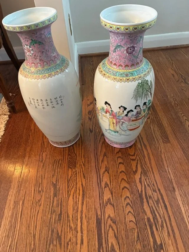 Pair of Porcelain Chinese Vases 24” / $150