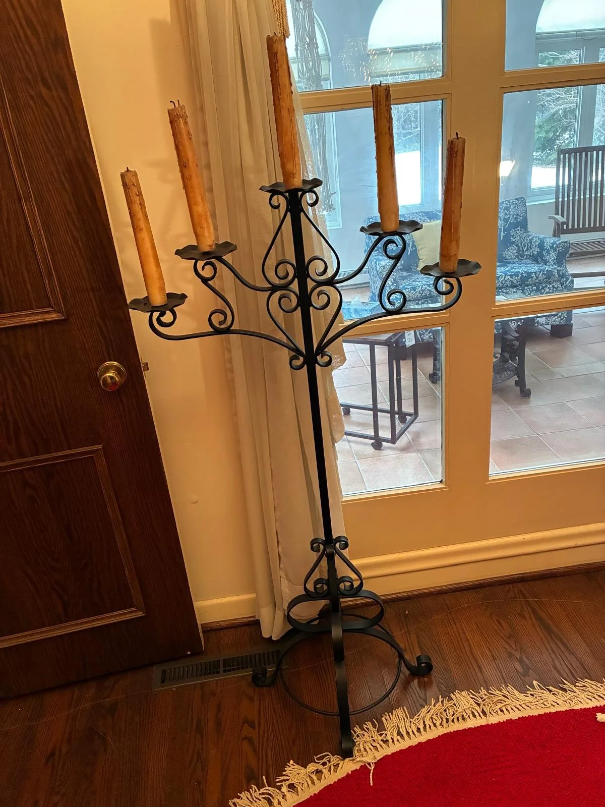Spanish Revivial Iron Candelabra $125