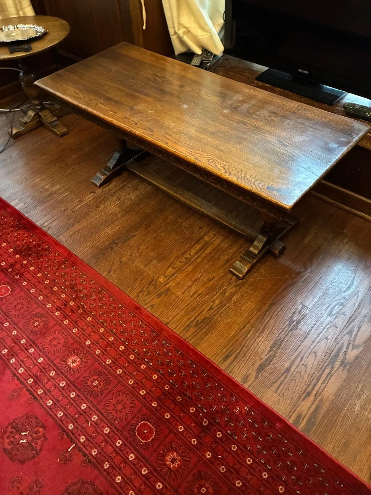 Antique Oak Coffee Table $75