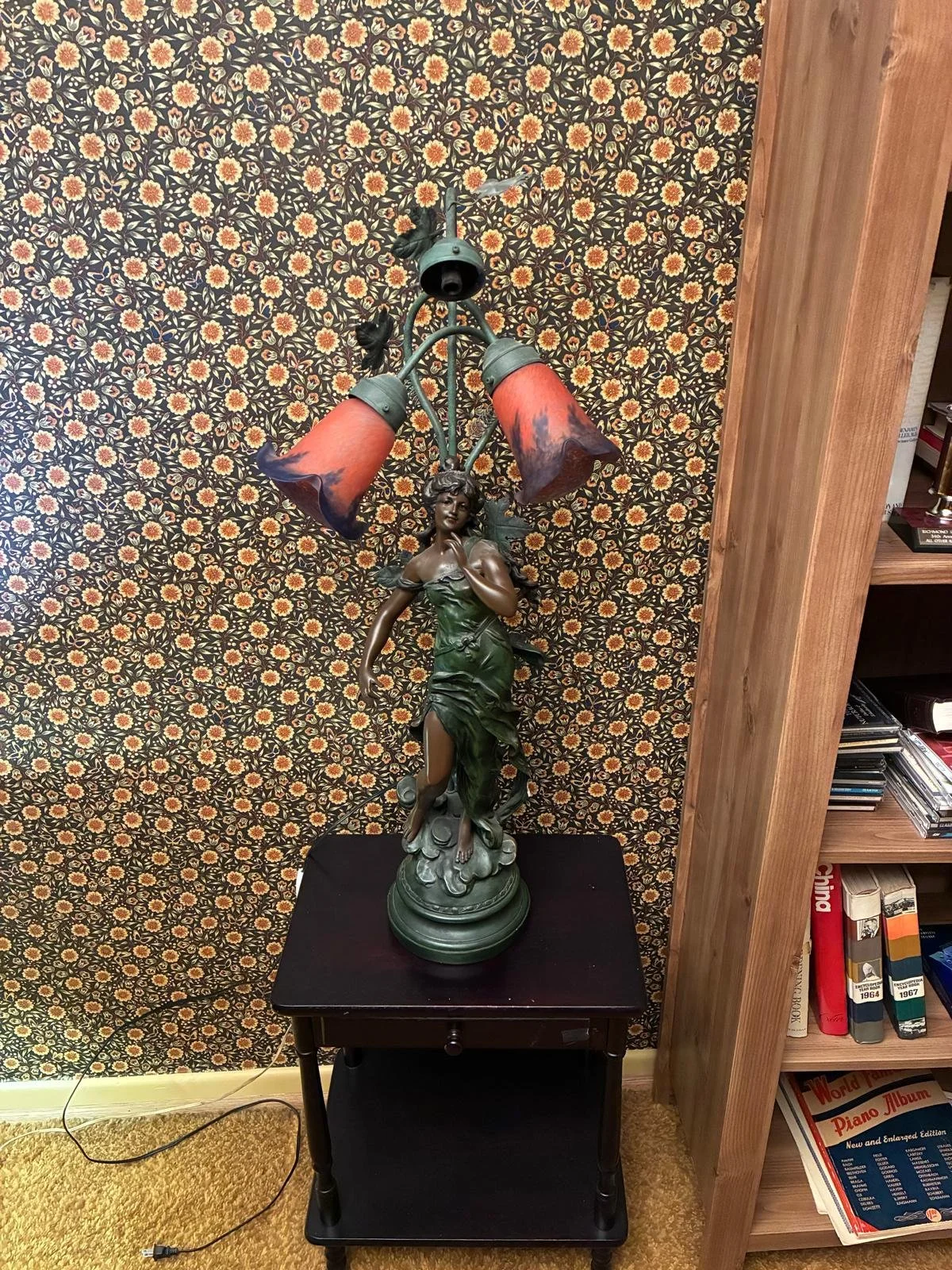 Art Nouveau Bronze Lamp $350