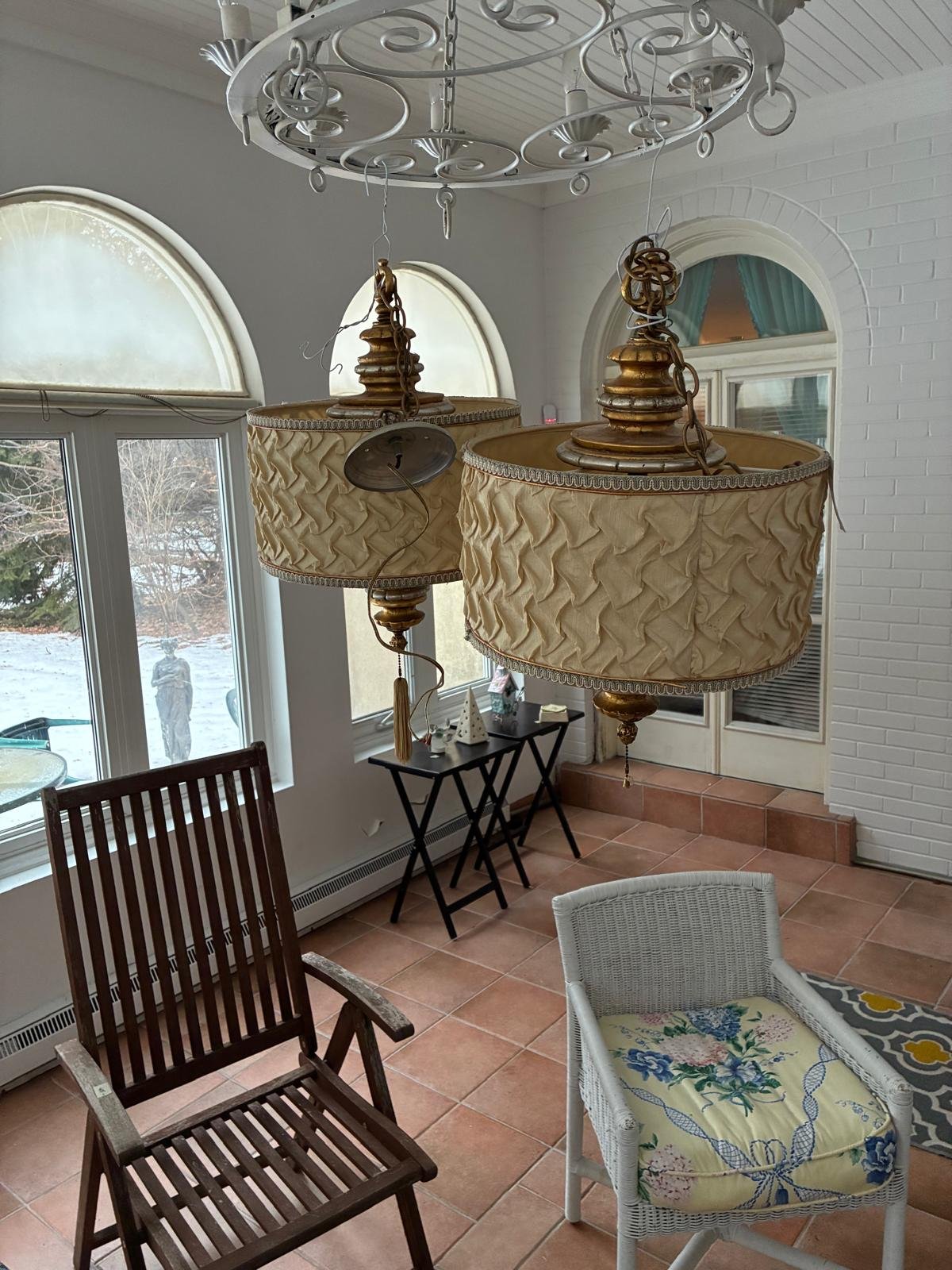 Pair of Retro Light Fixtures $75