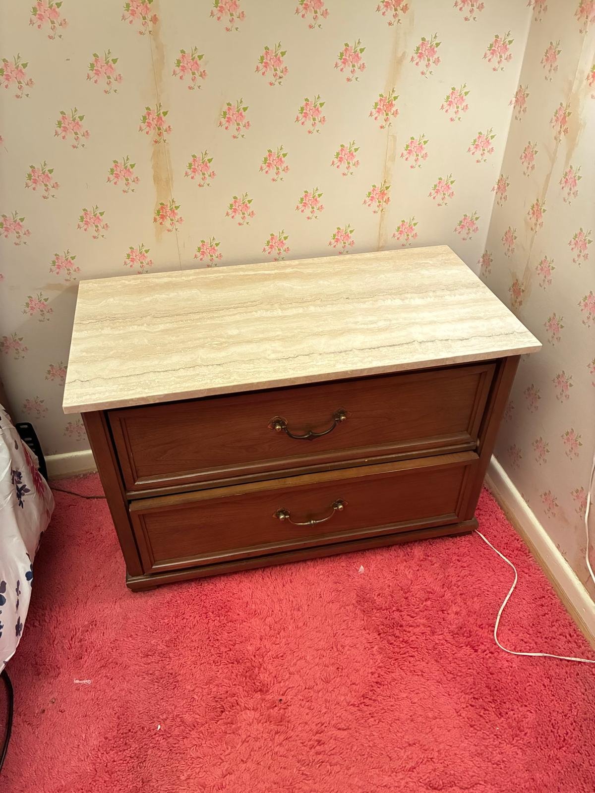 Marble Top Chest of Drawers $60
