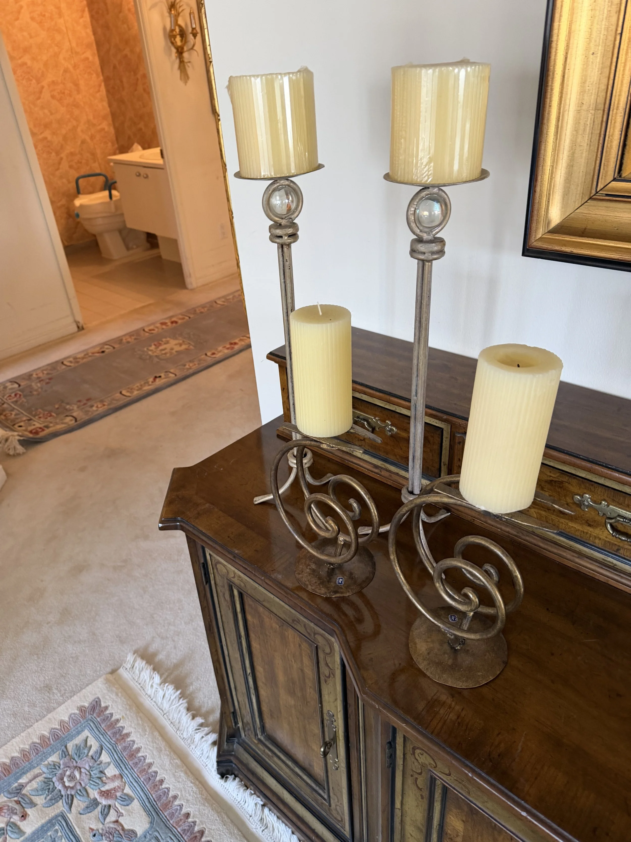 4 Metal Candle Holders