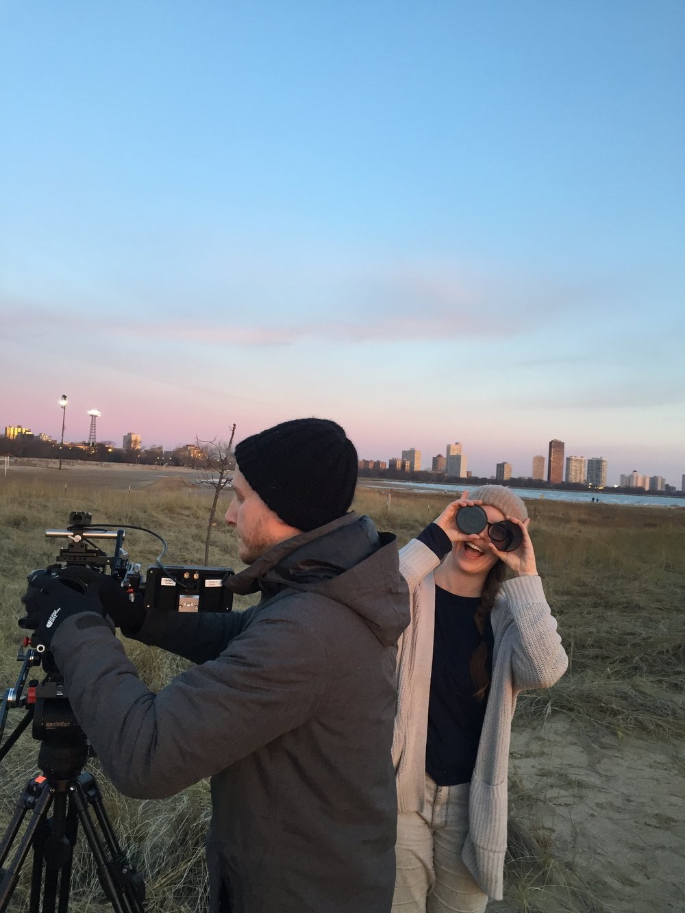 Jason and Blue filming on Lake Michigan.jpeg