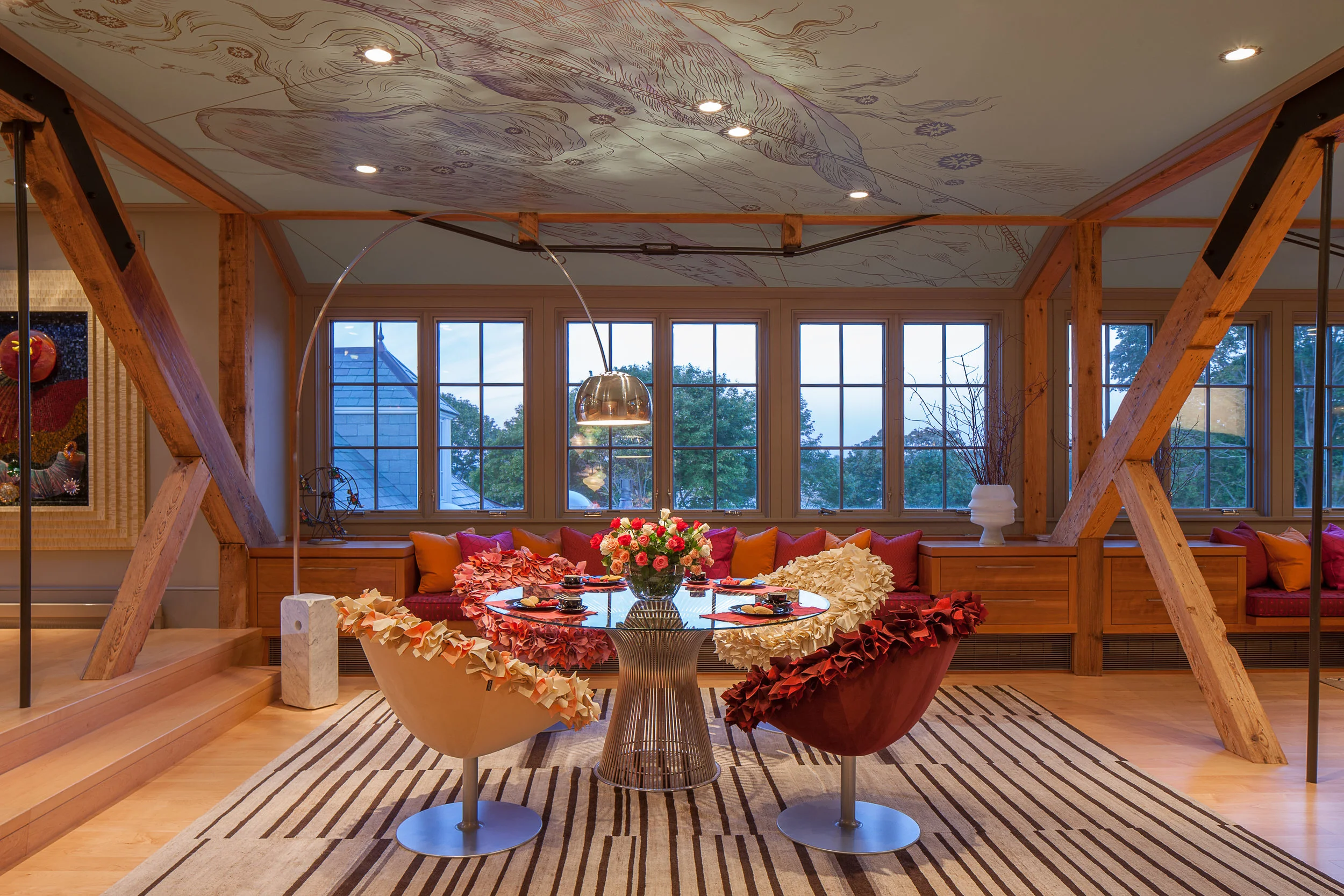 Third Floor ceiling constellations, Seaside Estate. Decorative painting by Carezza Decorative Artistry.