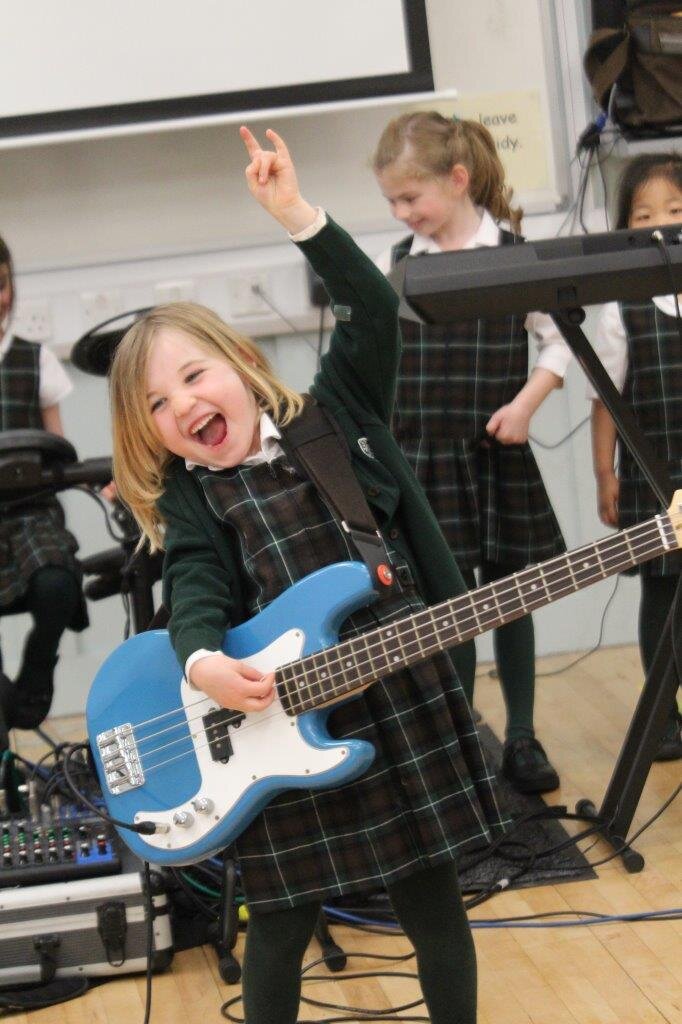 Exciting extra-curricular opportunities at Truro High Pre-Prep include becoming stars in a rock band.jpg