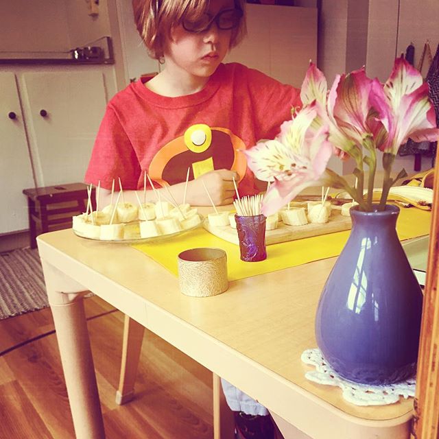 One of the most widely consumed fruits in the world and at #waylandmontessori #banana #food snack #fruit #foodprep #practicallife #montessori #wayland #newenglandmontessori #preschool children #spring #sunsetroom #incredible #incredibles