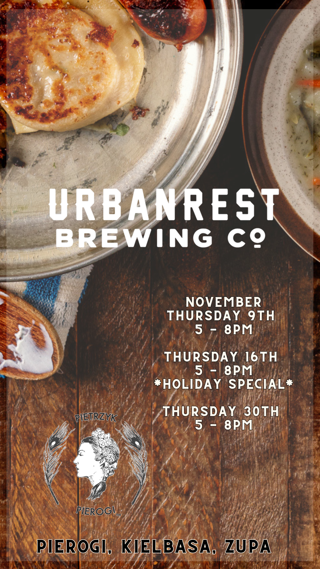 PIETRZYK PIEROGI END OF NOVEMBER POP UP AT URBANREST BREWING COMPANY