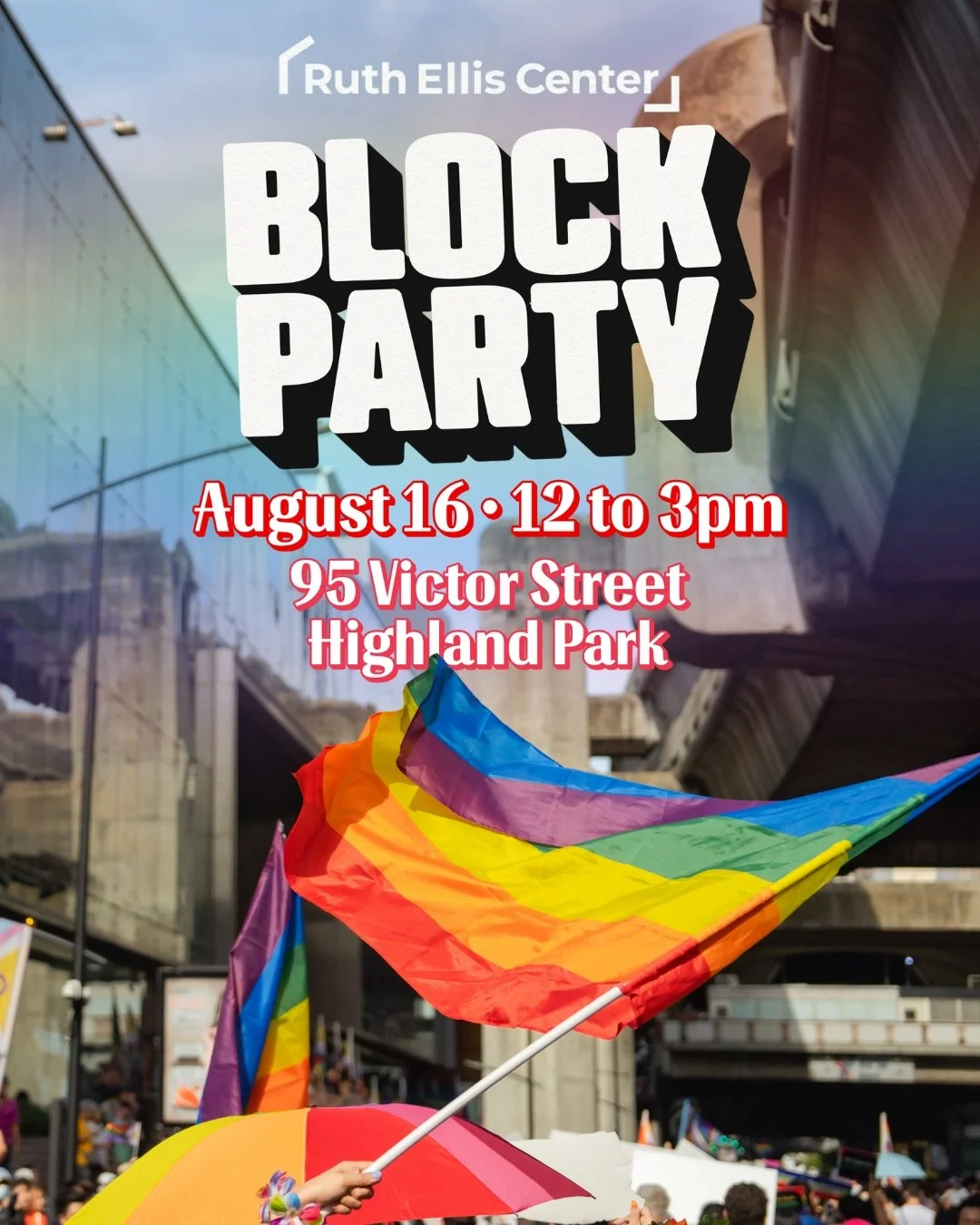 This afternoon in Highland Park is the first ever @ruthelliscenter Block Party, the capstone event for their Stride in Pride Summer! There'll be free food, a wide variety of activities and games, and so much more. Although we won't be there in person