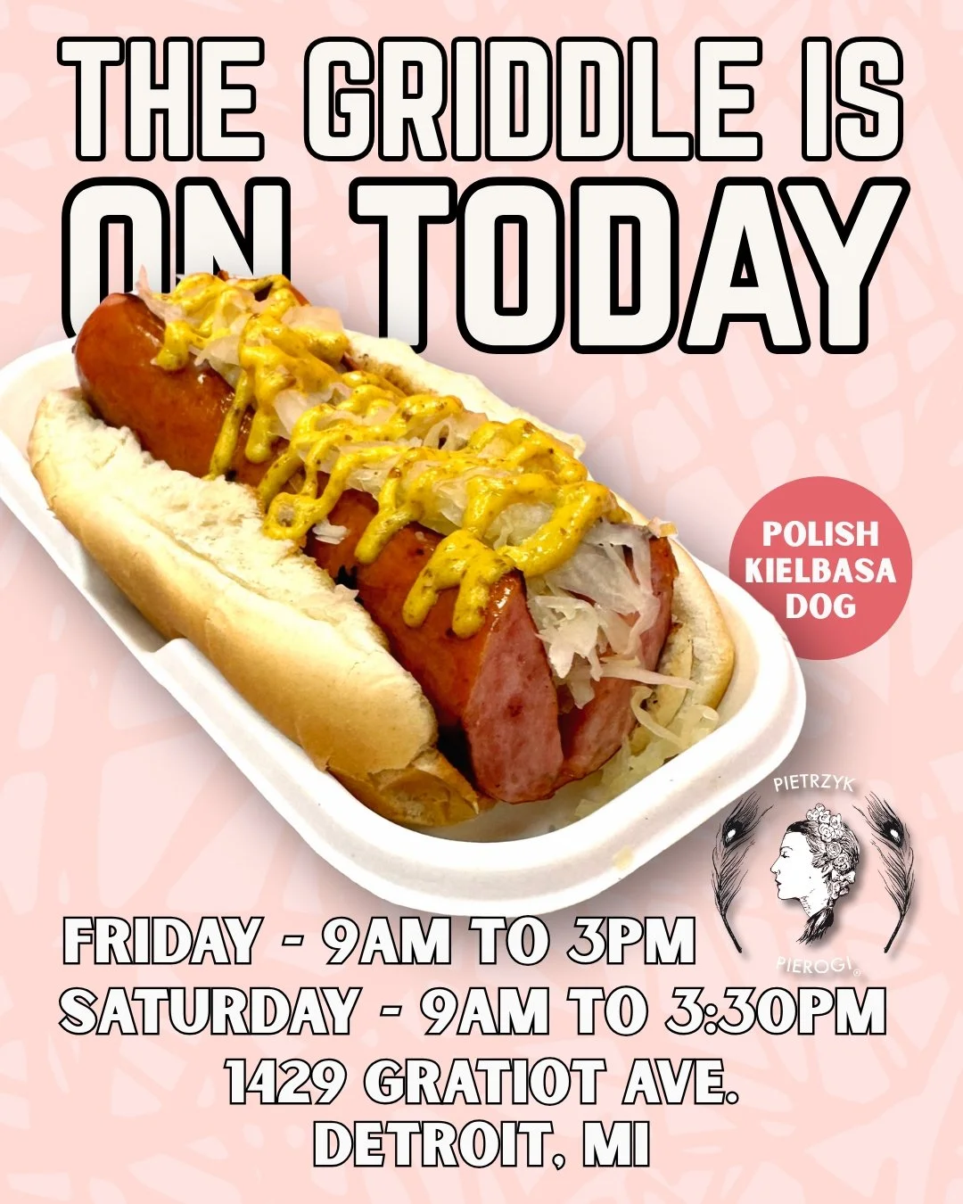 The heat of summer may be gone, but the griddle at Gratiot Central Market is SIZZLING. Come down and find out what it's all about today and tomorrow. 

#pietrzyk #pierogi #polska #downtown #detroit #griddle #lunchideas #breakfast #kielbasa #weekend #