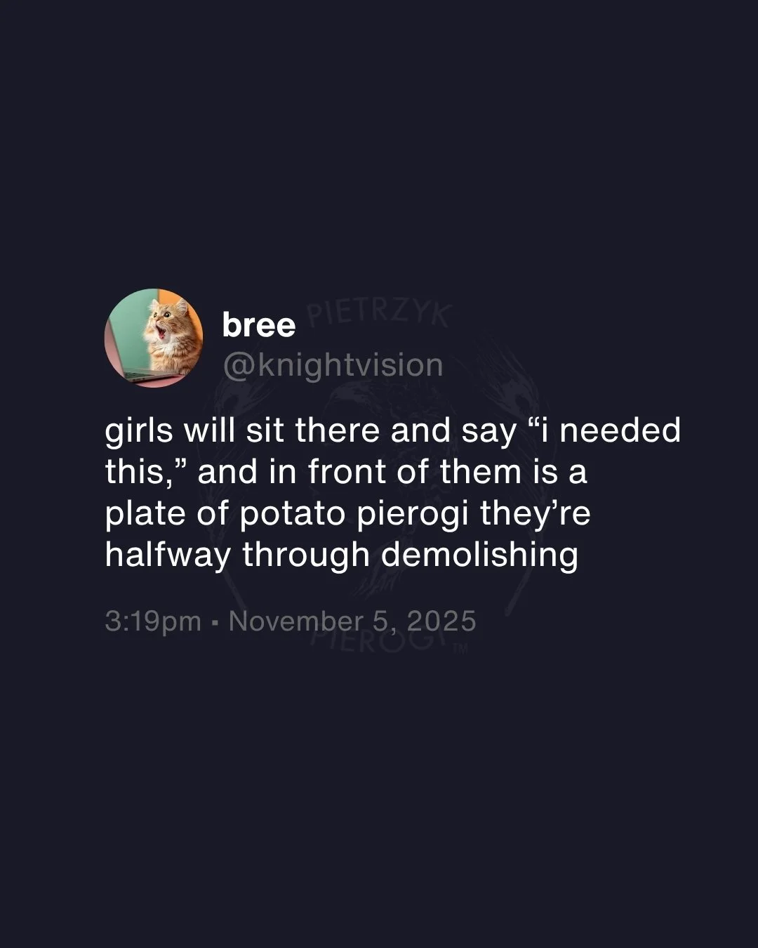 Tuesdays are like those supermarket &quot;pierogies&quot;; they exist to be endured. Grab some Pietrzyk Pierogi and get real flavors from real fillings and a real family recipe!

#pietrzyk #pierogi #pietrzykpierogi #polska #polski #downtown #detroit 