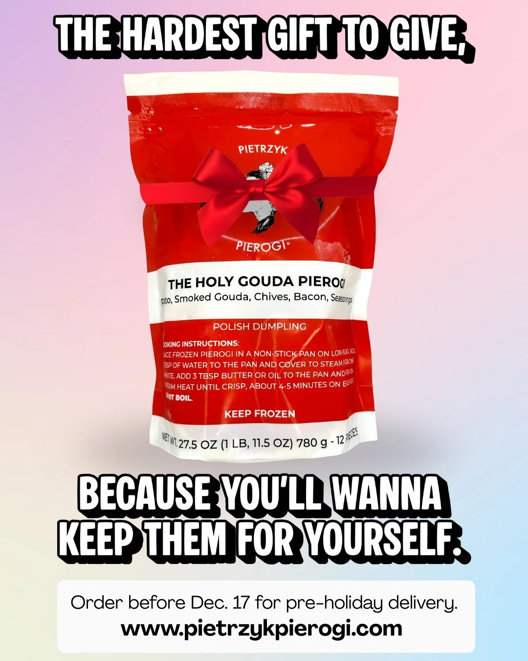 **DEADLINE APPROACHING**

If you want to make sure your order arrives before Christmas, you absolutely MUST order before December 17. Order through our website today! 

#pietrzyk #pierogi #polska #polski #downtown #detroit #cooking #food #dinner #wig