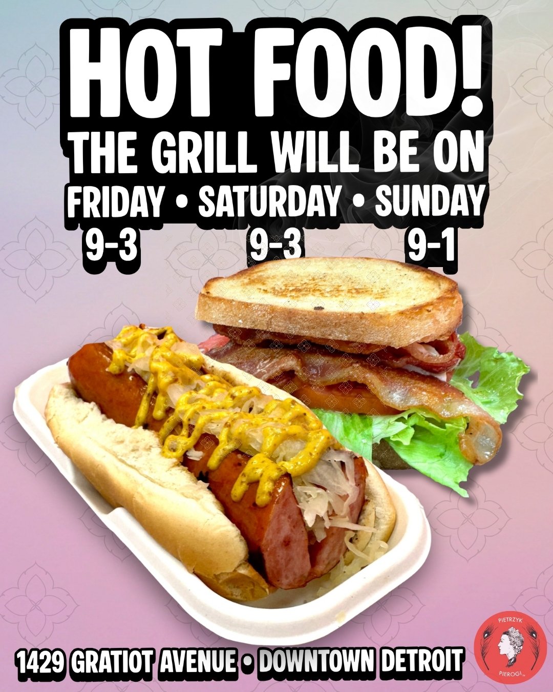 The grill will be on this weekend-- including Sunday from 9 to 1. Get a classic lunch and finish off that holiday prep list. See you downtown!

#pietrzyk #pierogi #pietrzykpierogi #polska #polski #downtowndetroit #christmas2025 #weekend #lunch #kielb