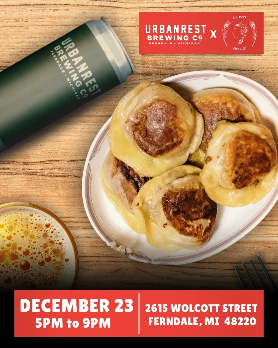 We'll be at Urbanrest Brewing Company tomorrow evening; come hang out with us and celebrate the holidays and great company, not to mention some amazing food and drink. See you there!

#pietrzykpierogi #urbanrestbrewingcompany #shoplocal #detroit #fer