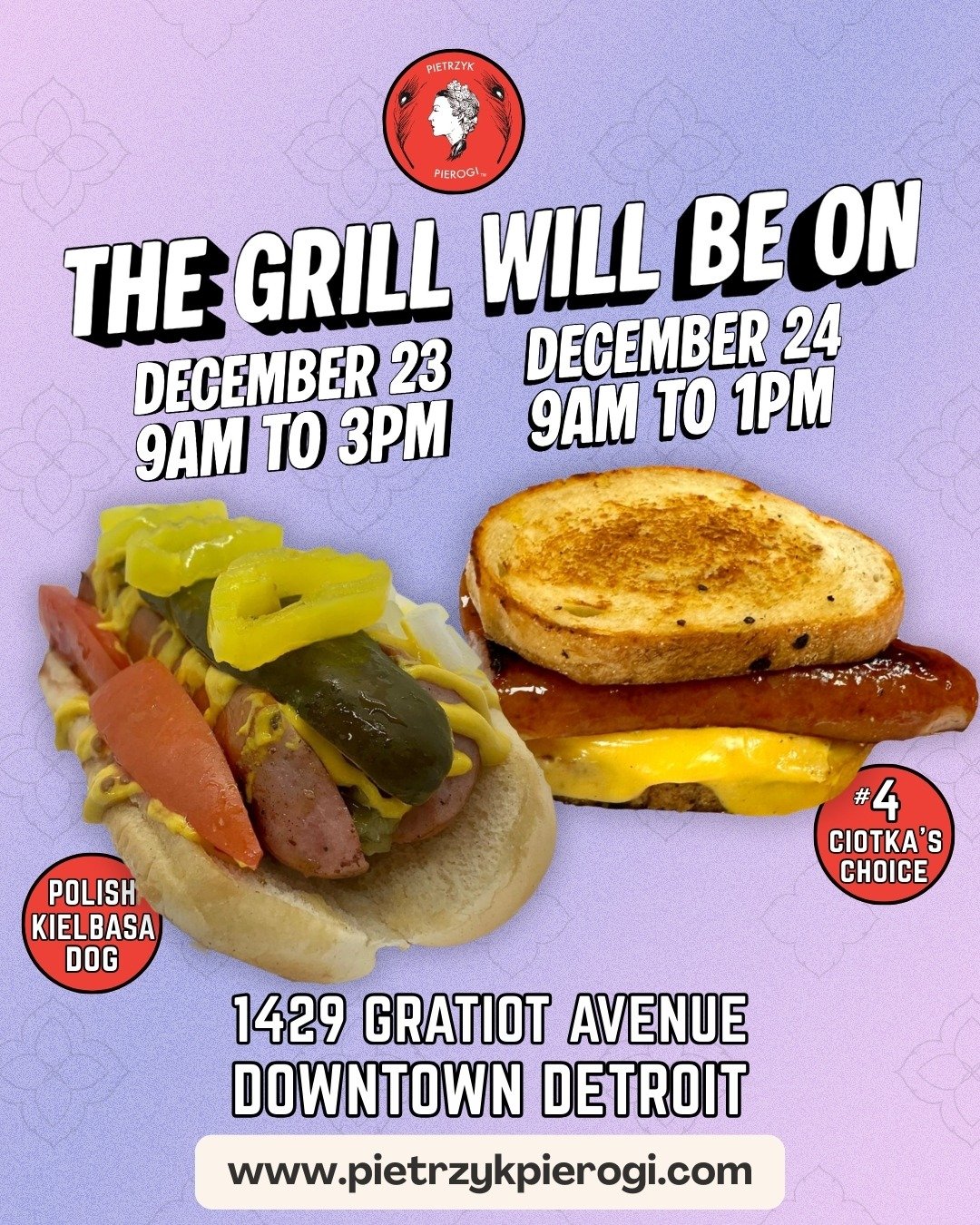 We'll have the grill on for the next few days! On December 23 and 24 (limited hours), we'll be cooking food so good it might be the real reason Santa comes down from the North Pole. Come get an old favorite or try something new, and enjoy the holiday