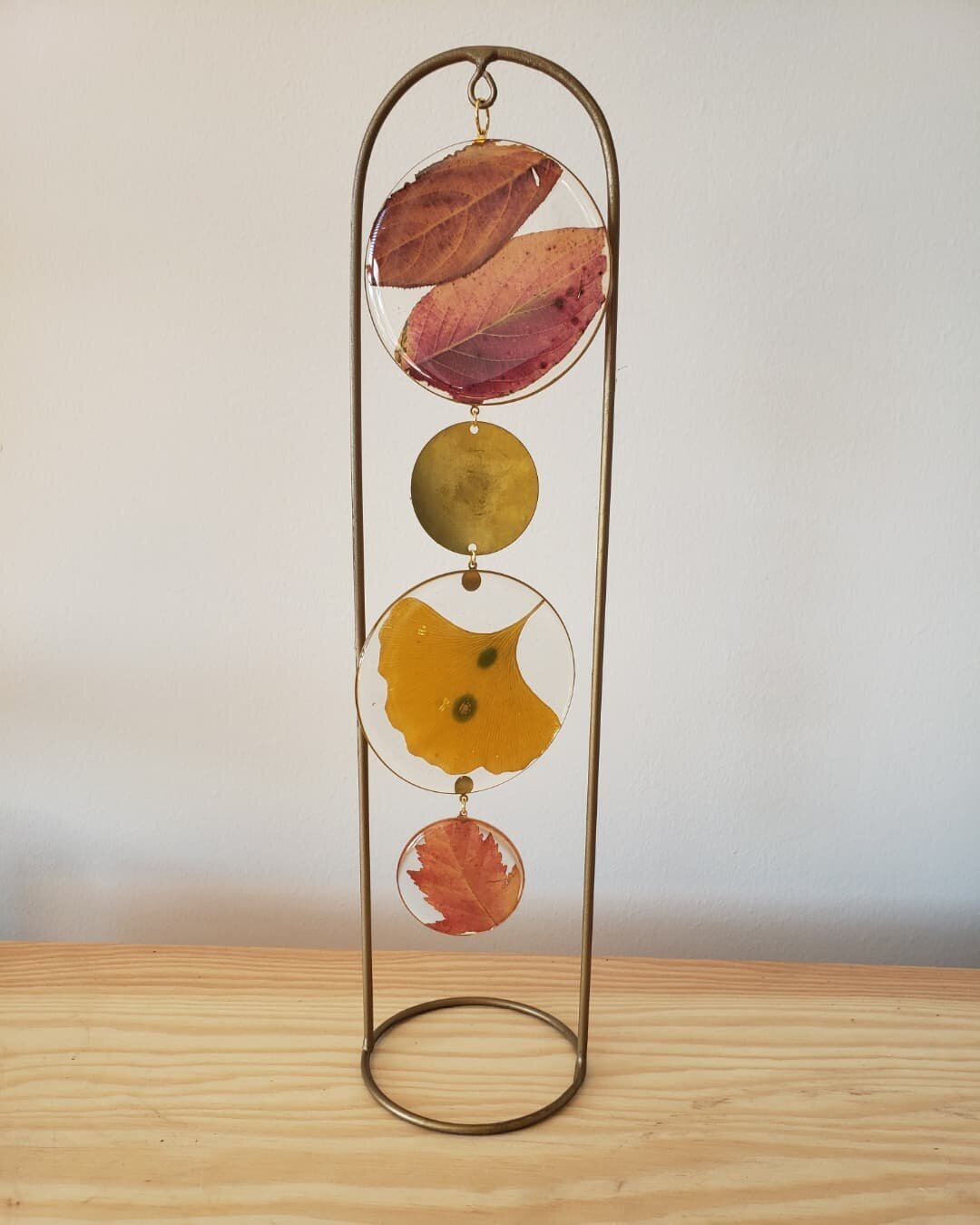 Can't believe we still have our falling leaves autumnal mobile available. Adorned with brass, elm, oak and ginkgo leaves. 🍂