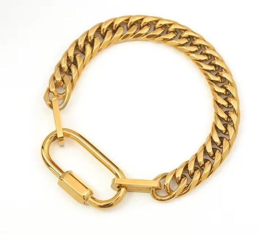 Abby - Yellow Gold Carabiner Bracelet
