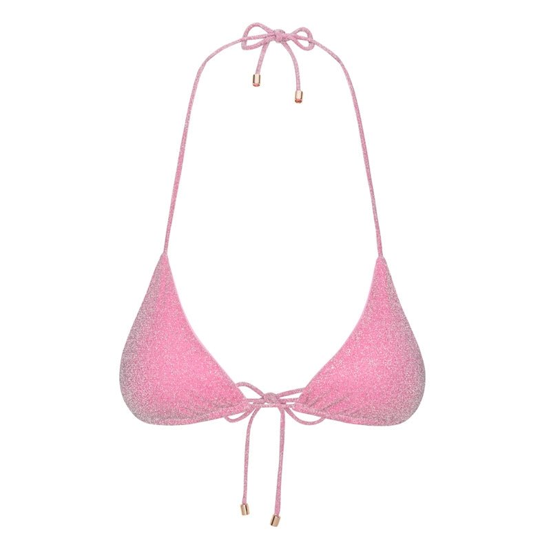 Nyra -Pink Glitter Bikini Top