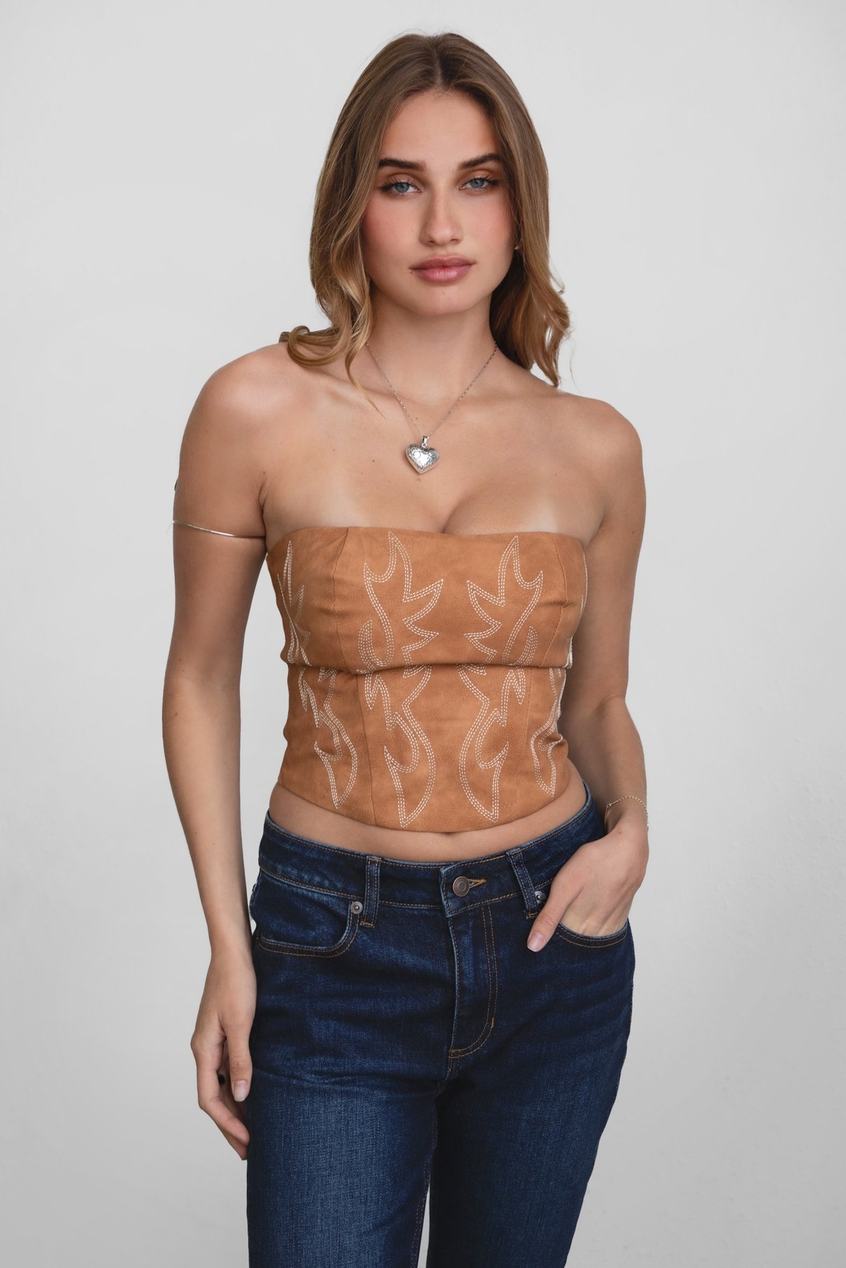 Dune - Embroidered Western Corset Top
