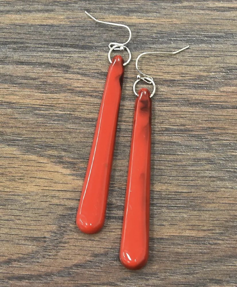 Red Resin Earrings