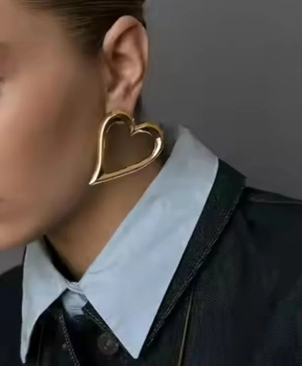  Heart Earring- Stud- 14K Gold Steel