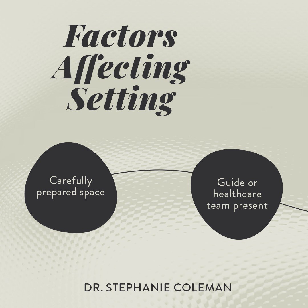 What is &quot;Setting&quot;? It's the physical environment around you, and it's very important in the psychedelic context. Elements such as temperature, clothing, furniture, headphones, and access to a bathroom all play a part in your experience. It 