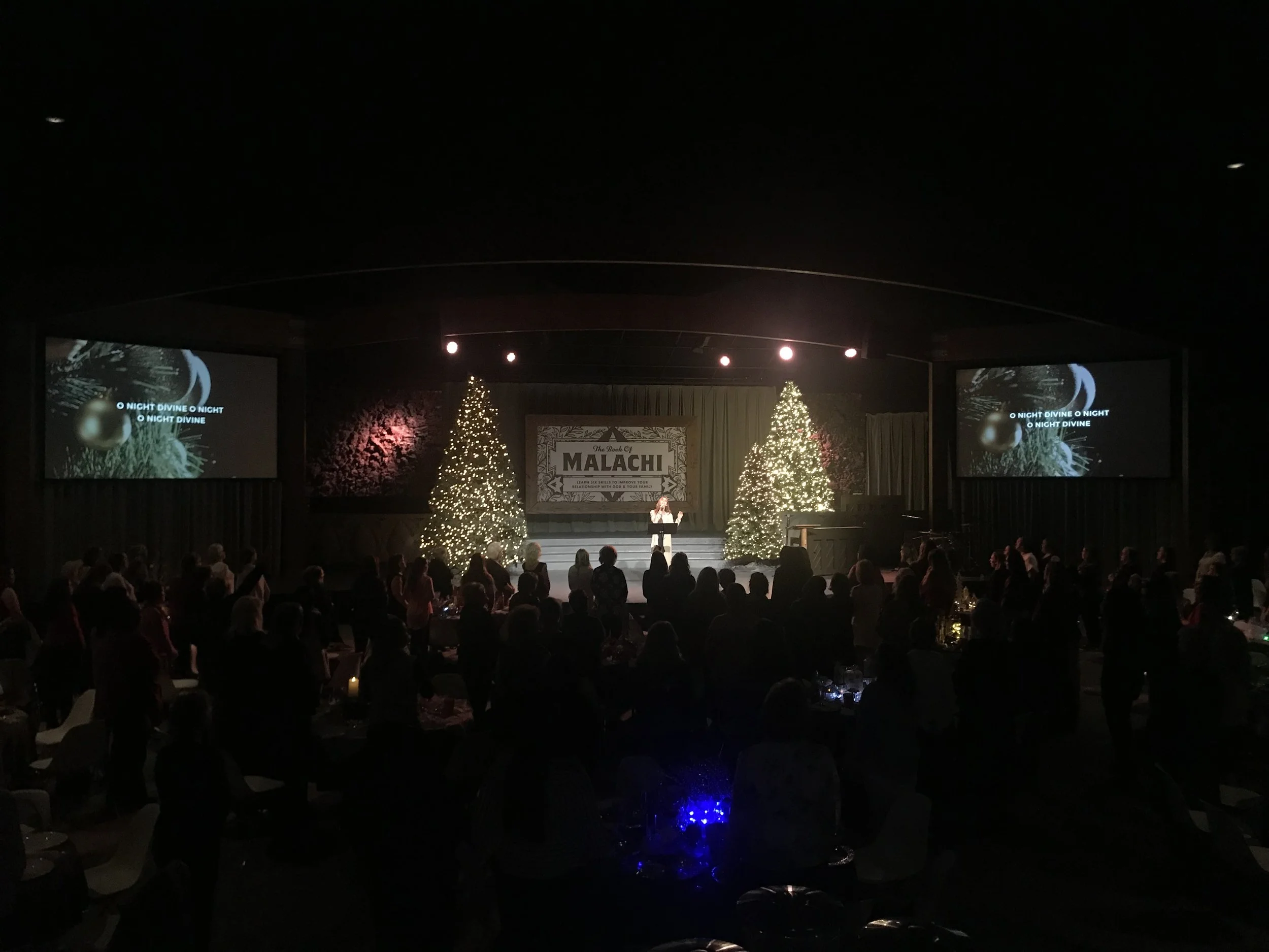 Leading worship at Women's ministry