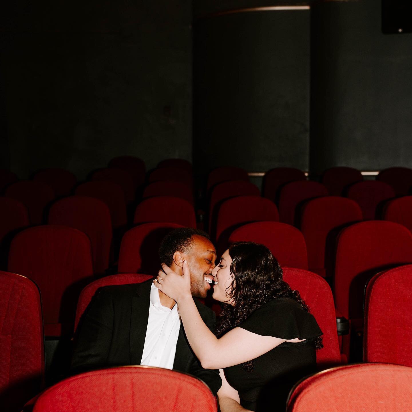 One of the perks of living in a small town is getting an empty theater all to yourself for a quick photoshoot. Movies have always been important in Brittany and Ernest&rsquo;s relationship and I&rsquo;m so happy we were able to include that element i