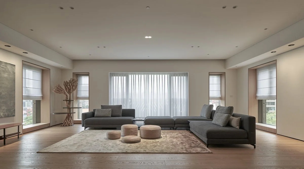 優雅鋪開一面簡靜質地，包容時間與生活漸變流動的溫潤居宅