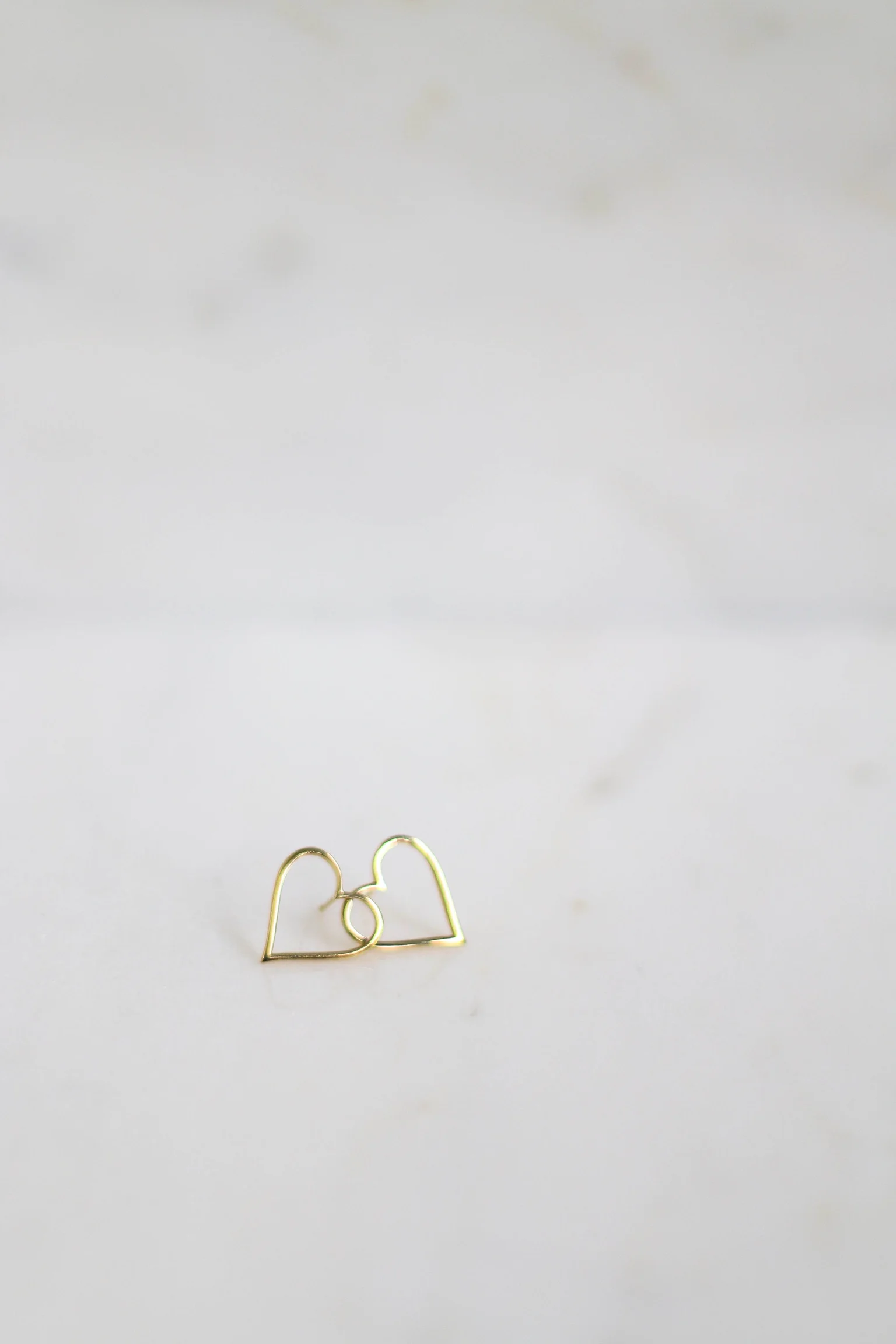 LARGE Carried Heart Diamond Studs 