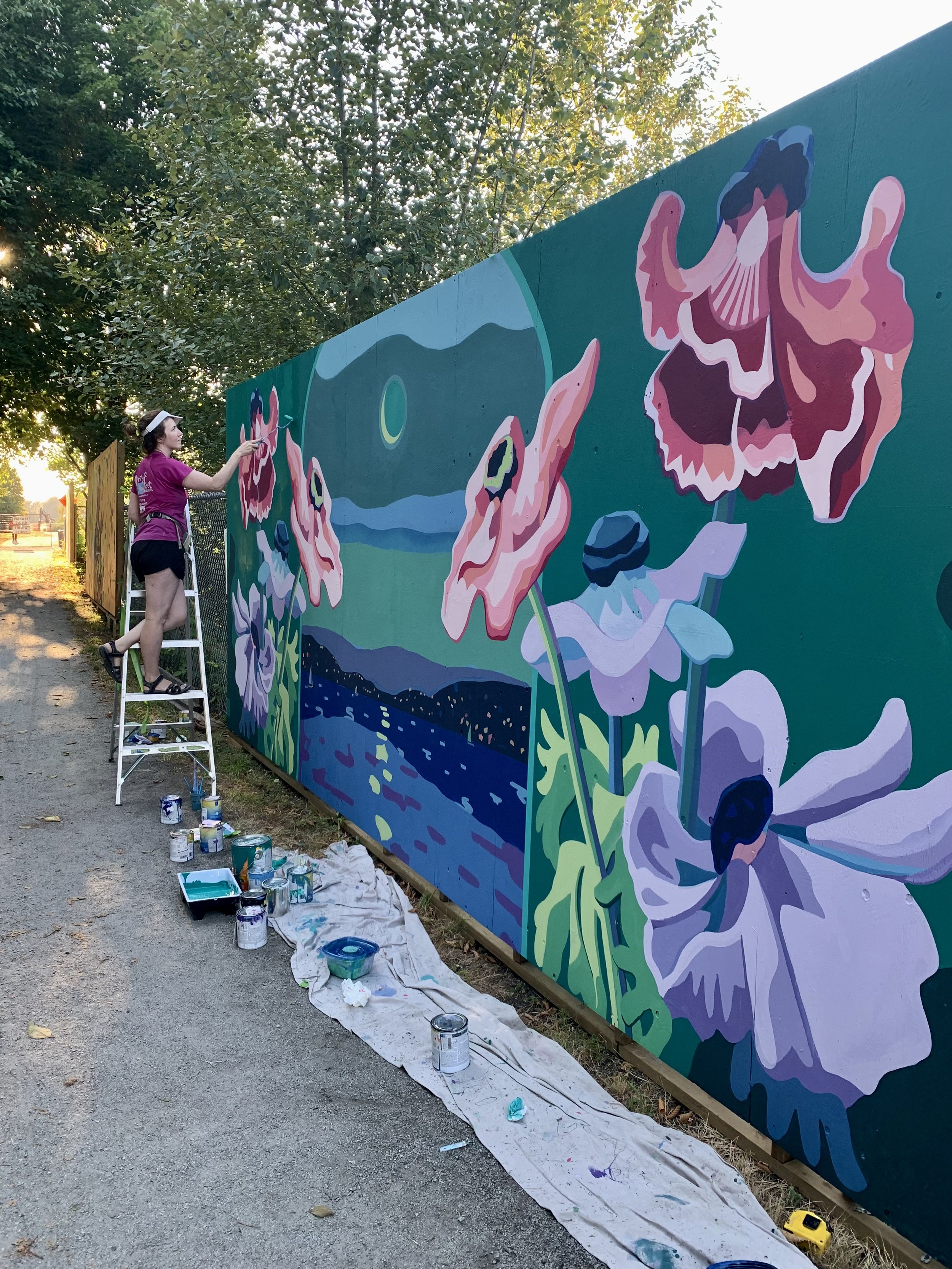 Mural "Love Letter to the Moon" in Vancouver, BC 