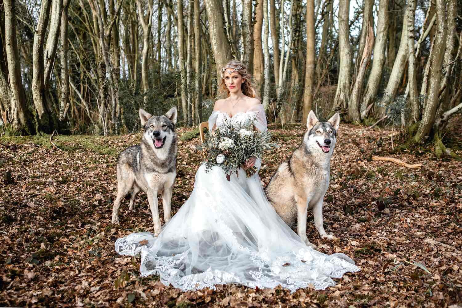 Woodland bride in winter