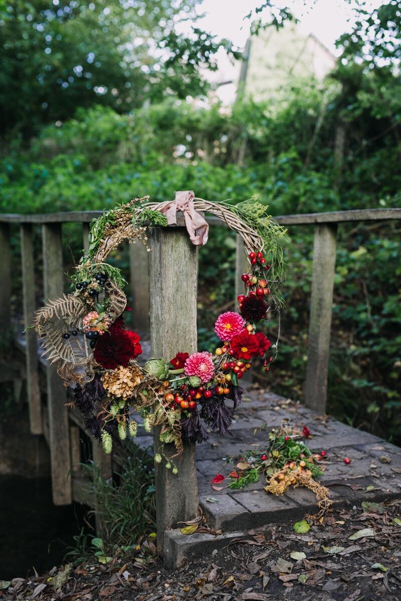 9. Display your wreath somewhere outdoors to enjoy