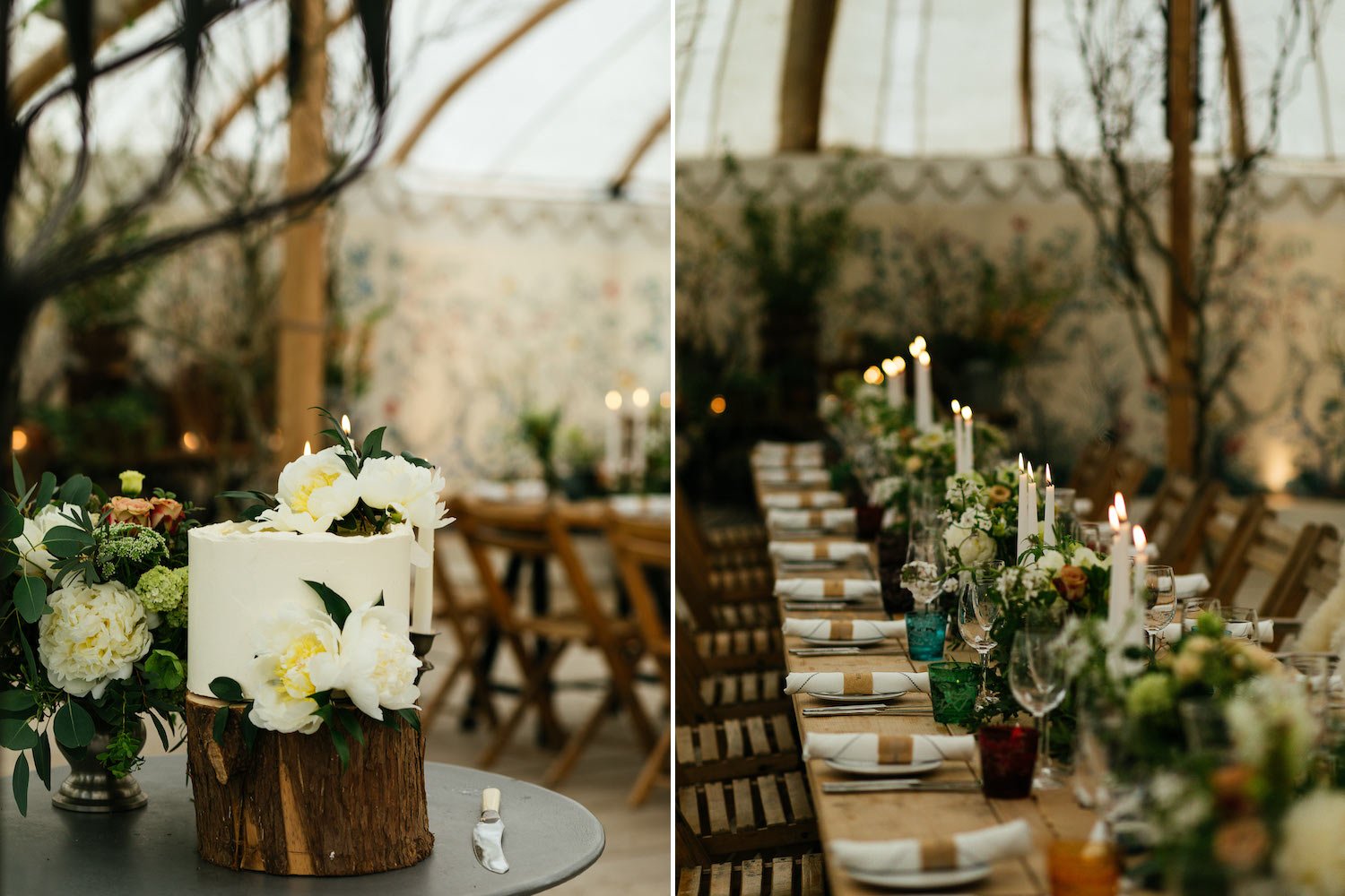 Wedding cake with peony