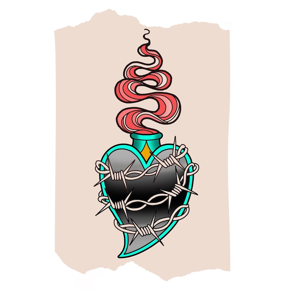 Sacred Heart Flash Tattoo