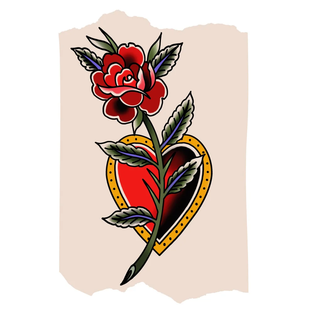 American traditional rose tattoo flash | Orangetattooshop.com