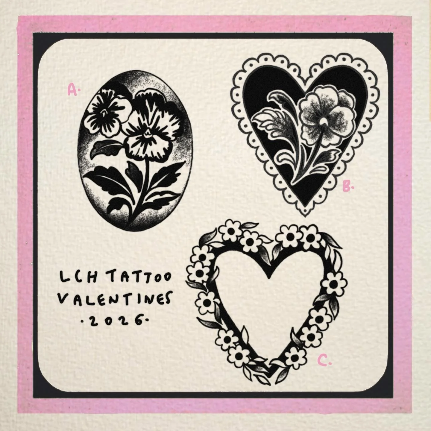 Made some lil black and grey guys to start off the valentines sheet for 2026. I still have the 2025 one available and it&rsquo;s got lots of weird sparkly shit and hot pink tattoos for your eyeballs- This years ones are more subdued because that&rsqu