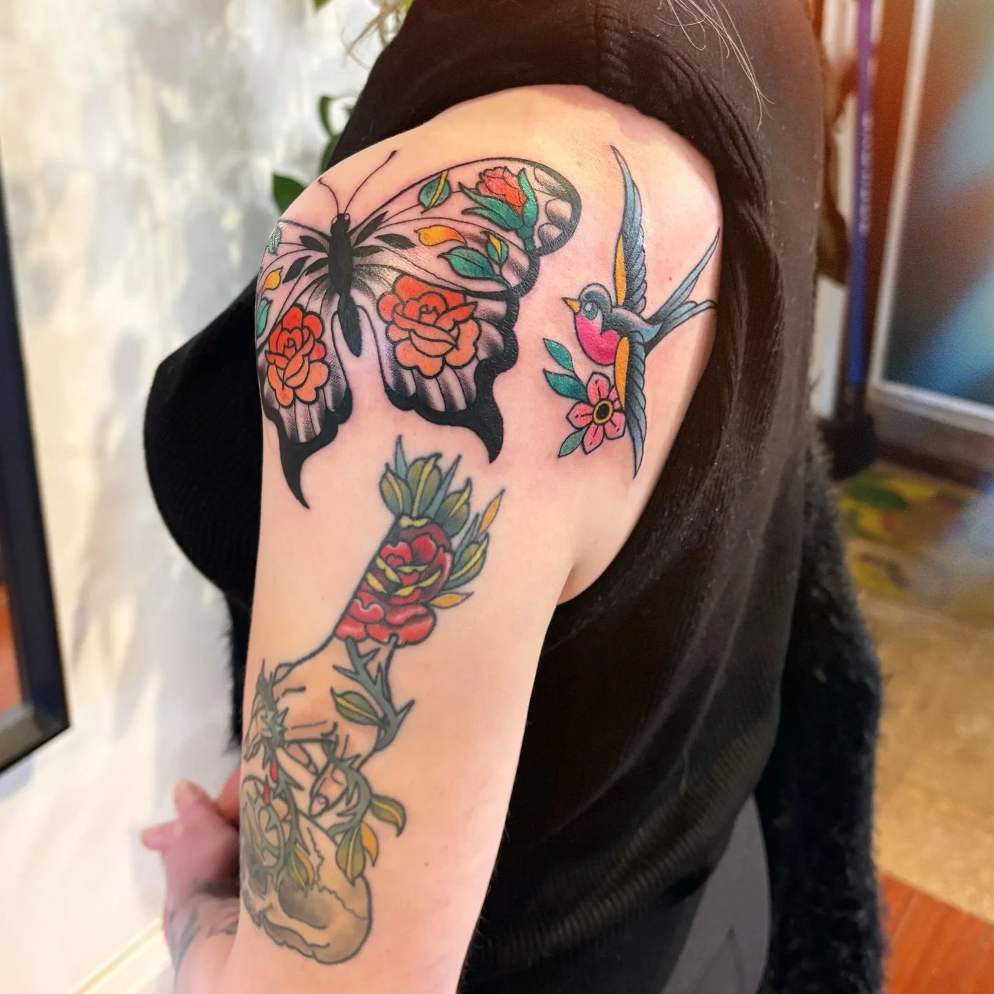 Couple of traditional&rsquo;ish guys for Anna from last week. The tattoo below is by me also. Thankyou as always Anna! 💖