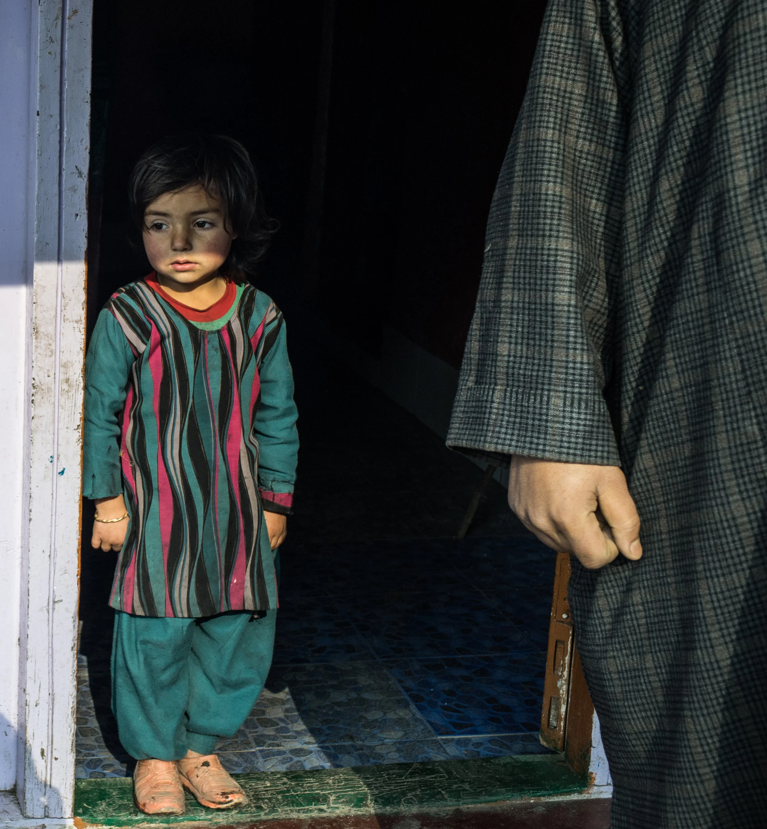 A girl gazing.