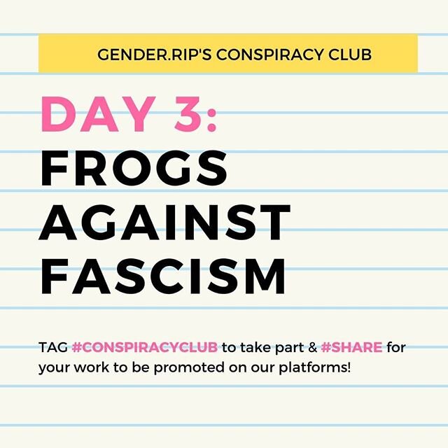 You know the drill!!! Frogs against fascism is today's prompt ⭐ grab whatever materials you have at home and show us what you got!! Tag us and use #ConspiracyClub

#drawingprompt #irishartists #lgbtart