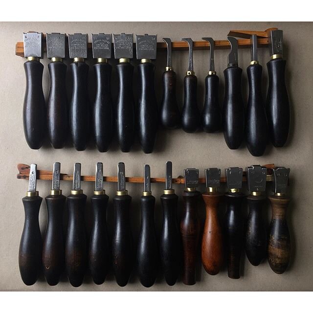 Looking back to this impressive set made by the Parisian workshop Guyon Frères. 
Made around 1890, it includes finishing tools for making both women&rsquo;s and men&rsquo;s shoes. 
The quality of craftsmanship means these 130 year old tools are back