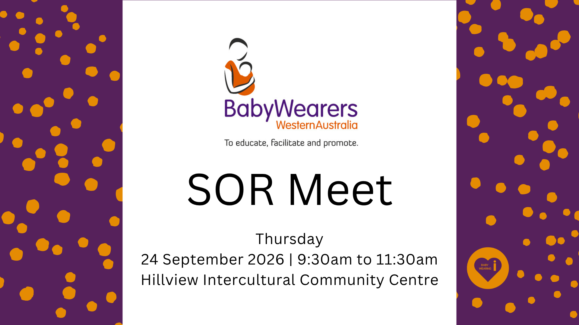 South of the River Babywearing Meet NEW LOCATION