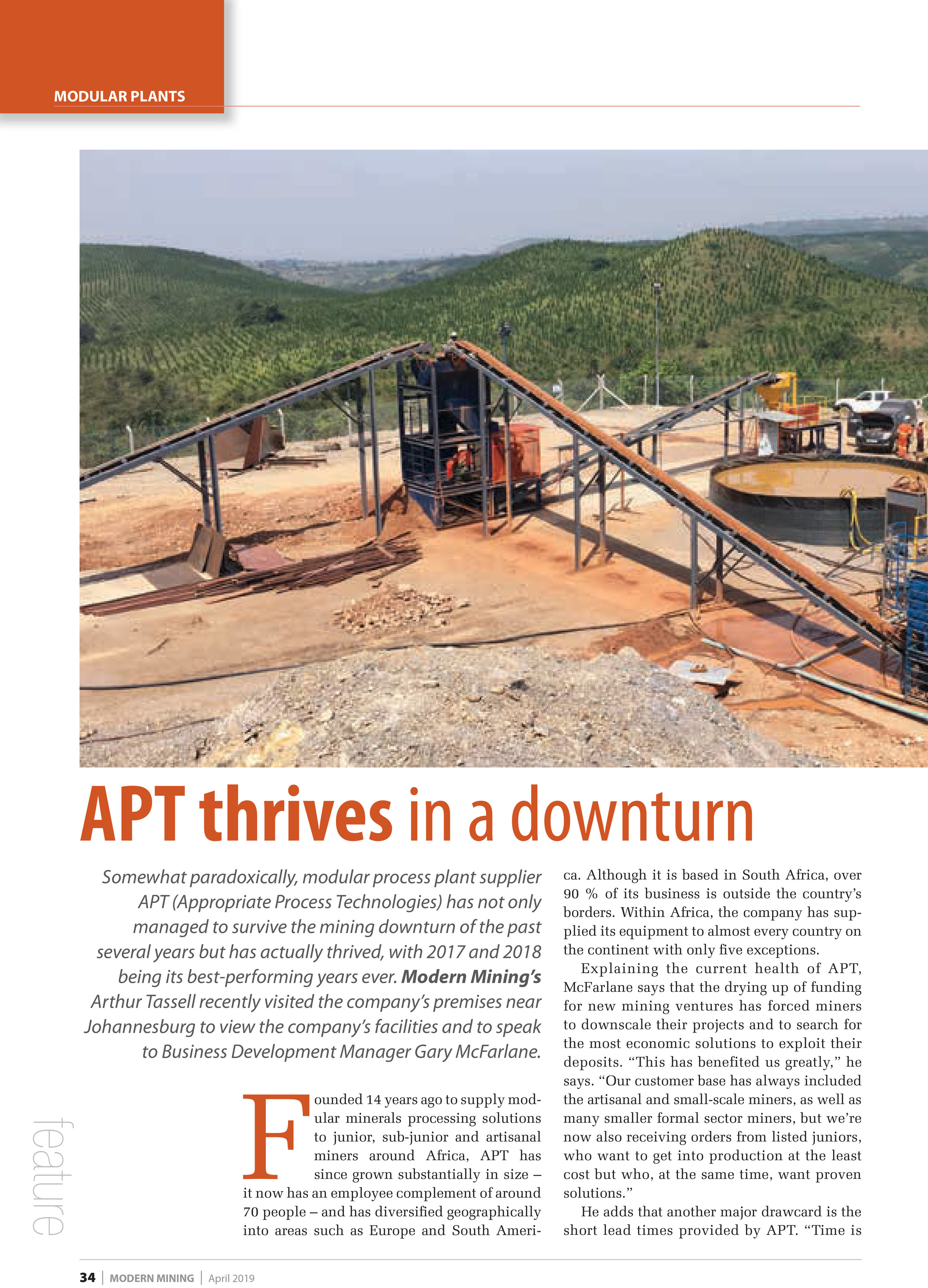 Credit to Modern Mining, April 2019 issue, Page 36