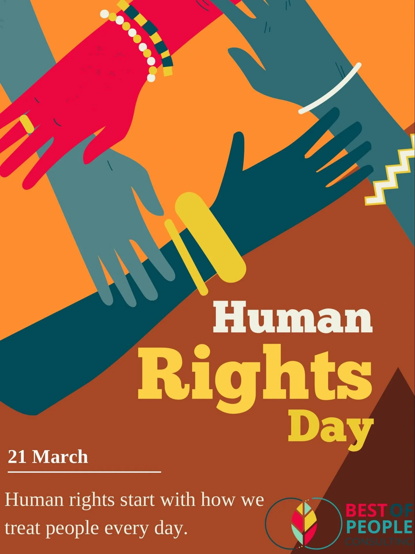 Human rights start with how we treat people every day.

This Human Rights Day, we honour the past and commit to building workplaces where dignity, respect, and inclusion are non-negotiable.

At Best of People Consulting, this is the standard we stand