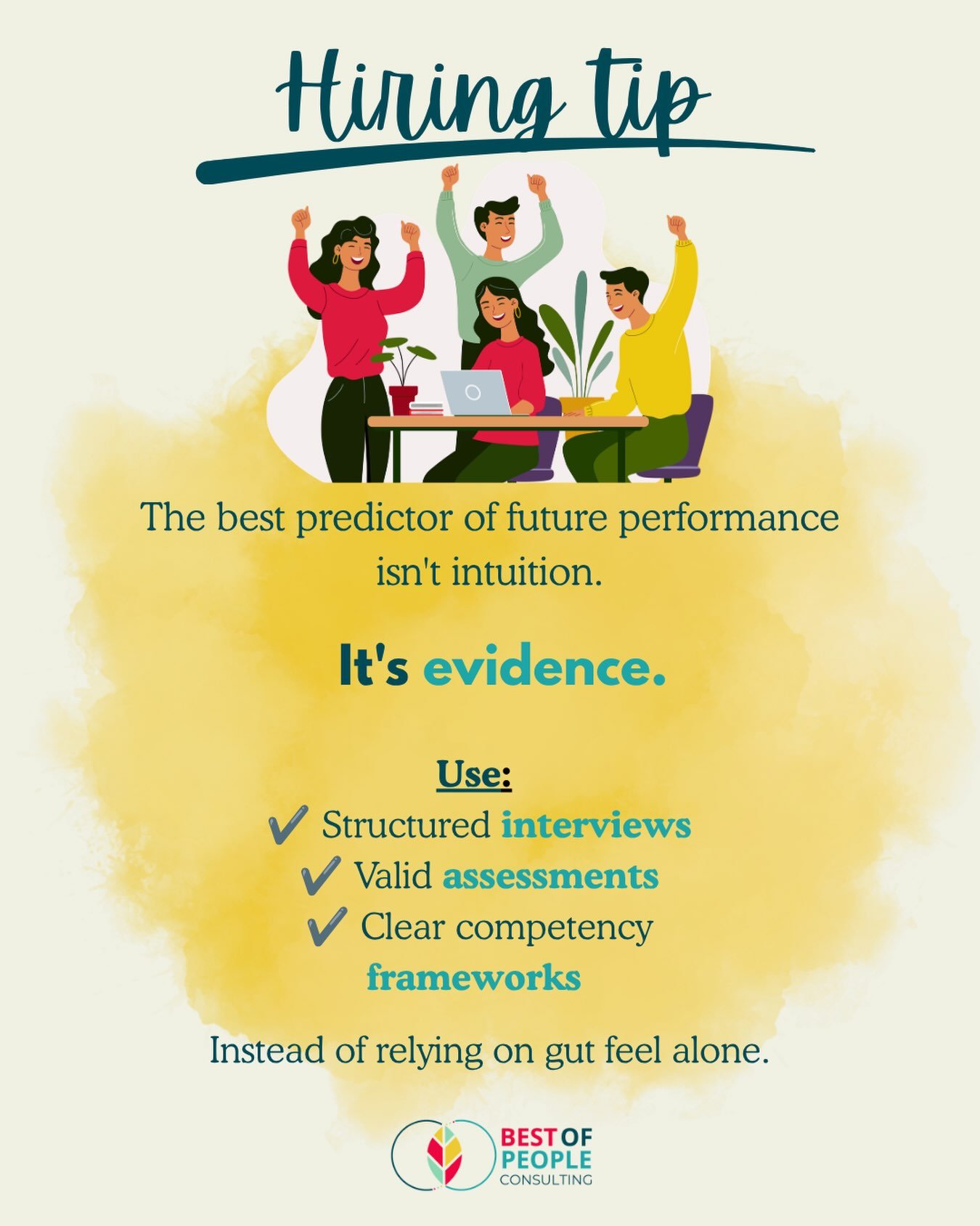 💡 Hiring Tip: Good hiring decisions start with evidence, not intuition.

We&rsquo;ve all met that candidate who walks into an interview, makes a great first impression and seems like the perfect fit. 🌟

But here&rsquo;s the thing&hellip; a great in